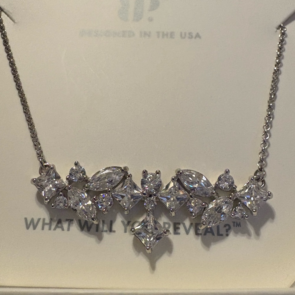 .925 Sterling Silver Necklace with Diamond Cubic Zirconia